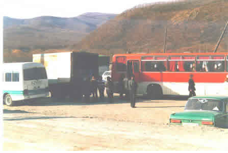 Bus at border checkpoint